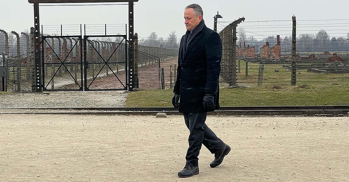 Second Gentleman Doug Emhoff at the Birkenau concentration camp on Jan. 27, 2023 