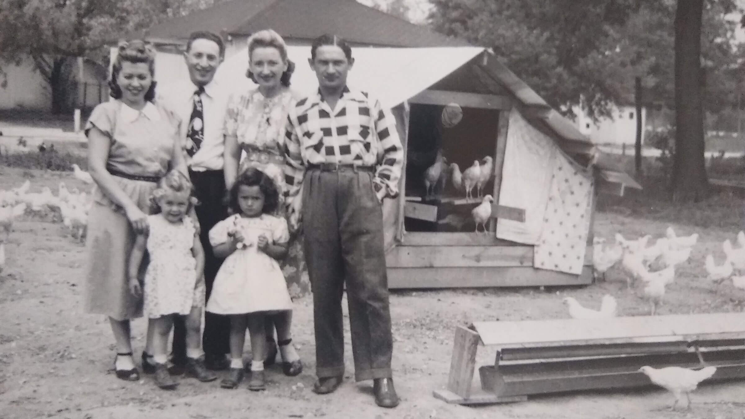 Two families on the Vineland, New Jersey-area poultry farm they jointly purchased in 1947. 
