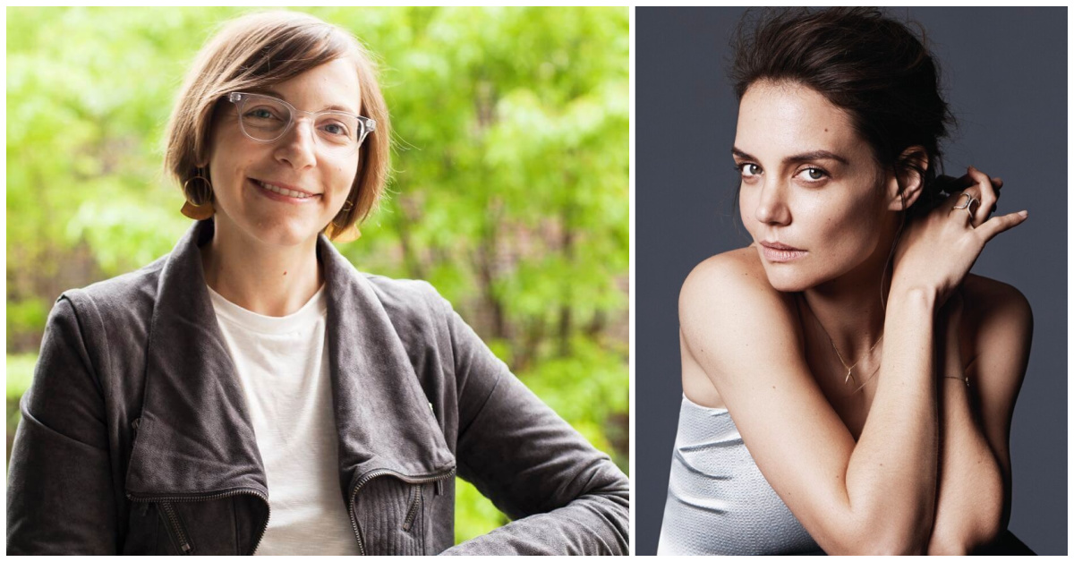 Playwright Anna Ziegler, a former Forward intern, and actress Katie Holmes. (Courtesy/Jan Welters)