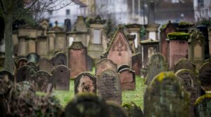 The Jewish cemetery in Worms, Germany, shown Jan. 25, 2023, is the oldest in-situ preserved Jewish cemetery in Europe. (Thomas Lohnes/Getty Images)