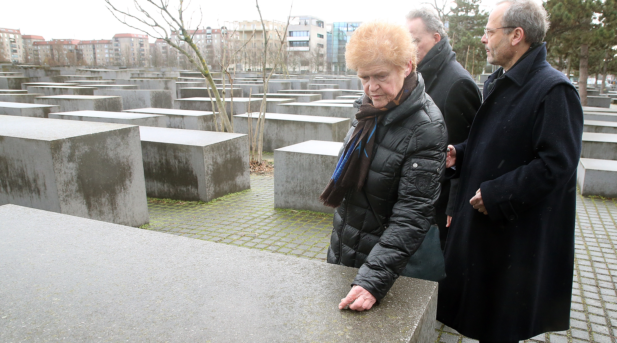 Deborah Lipstadt and Felix Klein visit the Memorial to the Murdered Jews of Europe during a meeting of special envoys and coordinators to combat antisemitism in Berlin, Jan. 30, 2023. (Wolfgang Kumm/picture alliance via Getty Images)