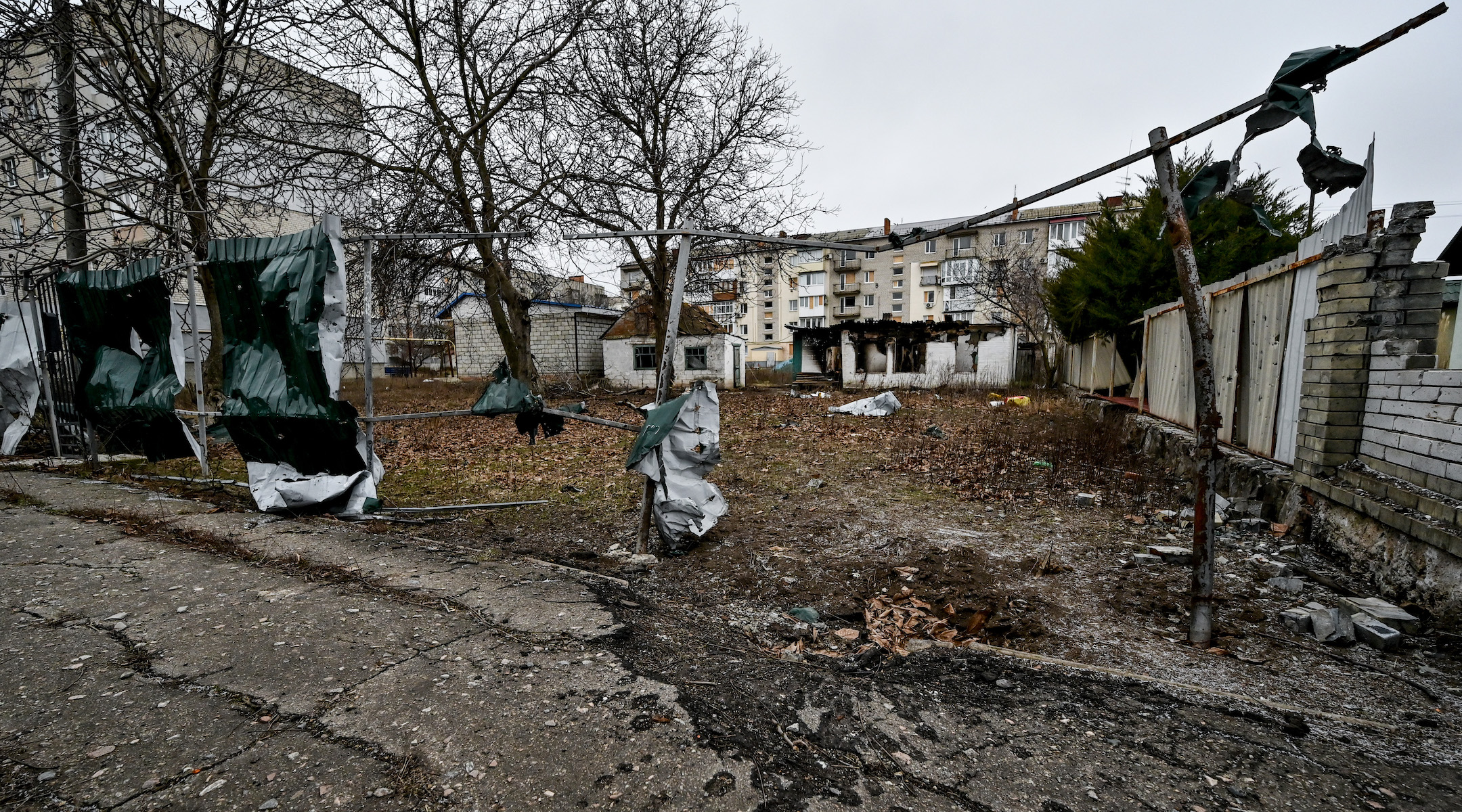 A view of Huliaipole, Ukraine, shows the effects of Russian bombing, Jan. 14, 2023. (Dmytro Smolienko/Ukrinform/Future Publishing via Getty Images)