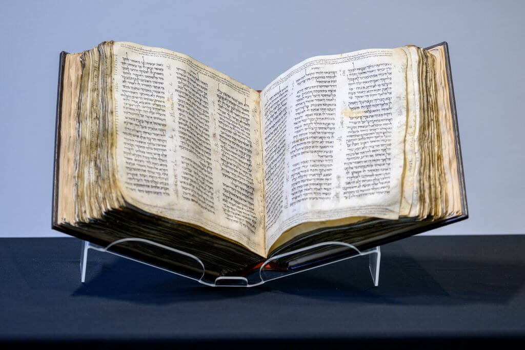 The Codex Sassoon on view at Sotheby's on Feb. 15, 2023, in New York City. 