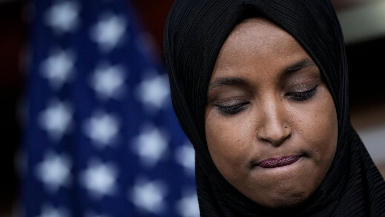 Rep. Ilhan Omar (D-Minn.) pauses during a news conference about Islamophobia on Capitol Hill on November 30, 2021, in Washington, D.C.