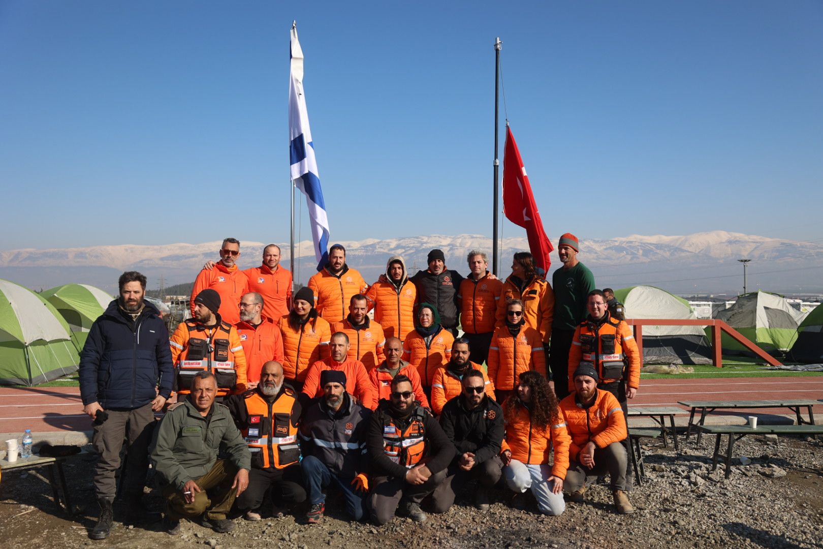 United Hatzalah’s rescue team in Turkey just before departing, citing concerns about a threat against them. (Courtesy United Hatzalah)