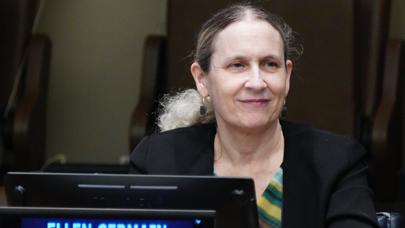 Ellen Germain, U.S. special envoy on Holocaust issues, listens during a panel before a screening of “The U.S. and the Holocaust” at the United Nations in New York, Feb. 9, 2023. (John Lamparski/Getty Images)