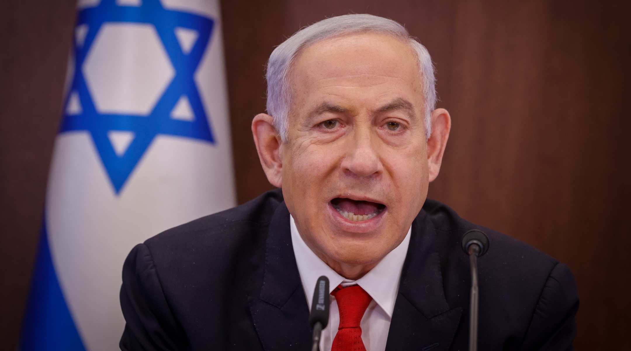 Israeli Prime Minister Benjamin Netanyahu leads a cabinet meeting on the state budget, at the Prime Minister’s Office in Jerusalem on March 5, 2023. (Marc Israel Sellem/POOL)