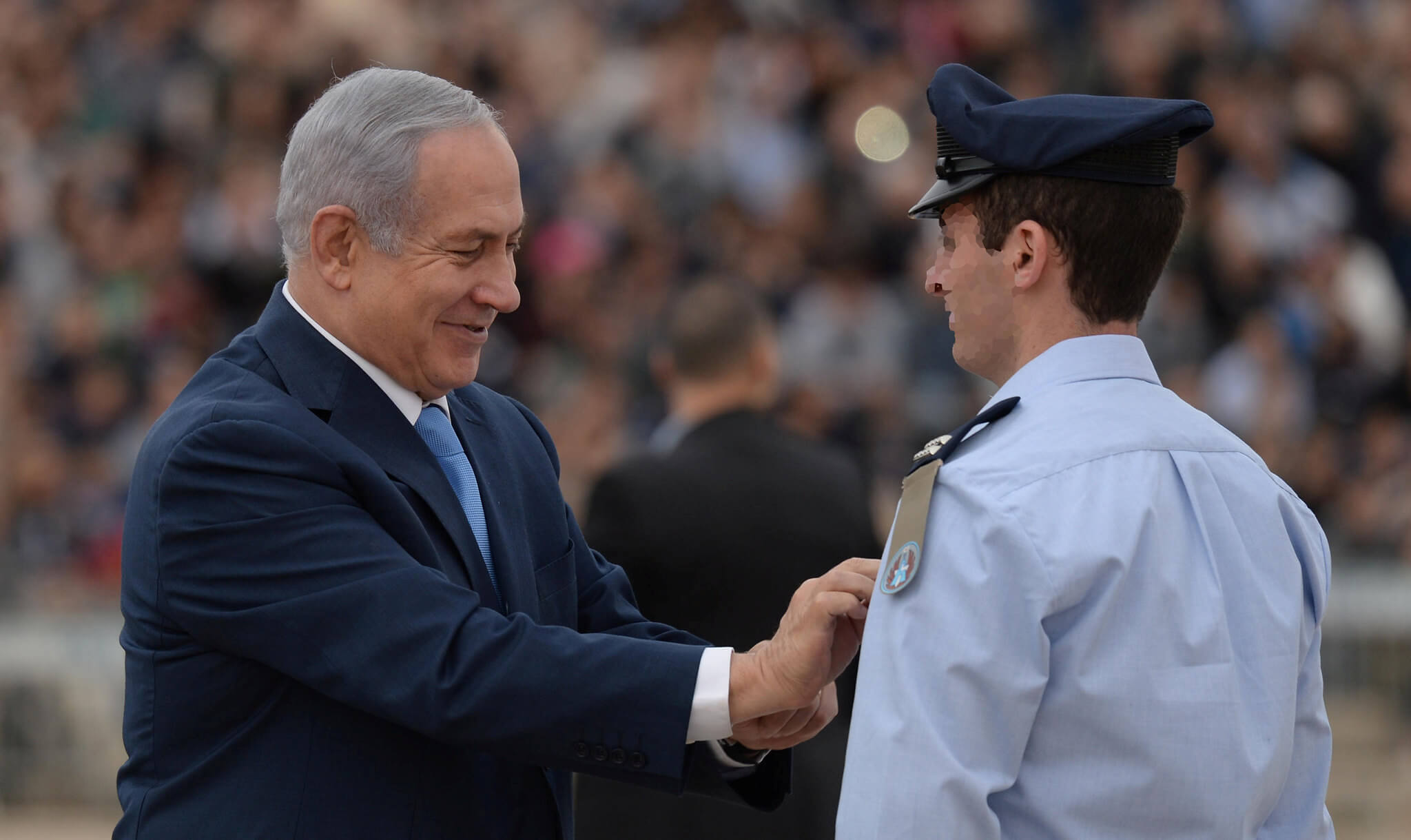 Israeli Prime Minister Benjamin Netanyahu at IDF pilot's course graduation ceremony on  Dec. 27, 2017.