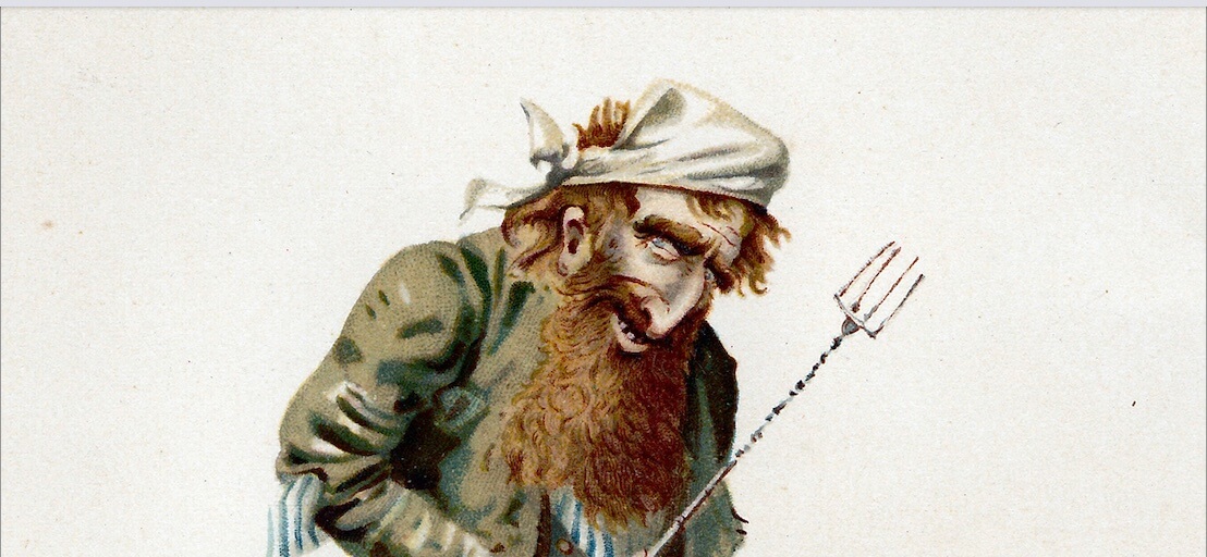 "Fagin," watercolor by 'Kyd' (1889)