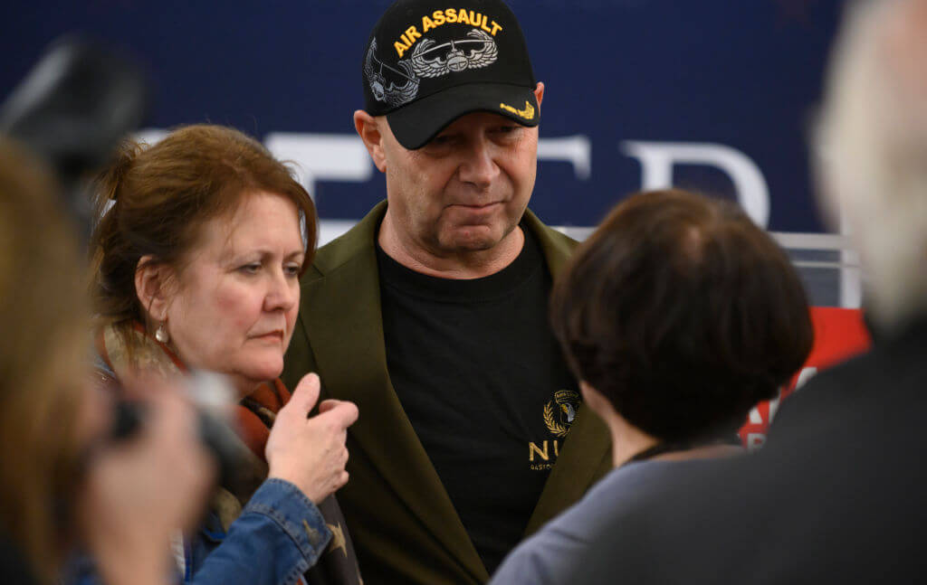 Republican gubernatorial nominee  Doug Mastriano and his wife Rebecca on Nov. 2, 2022. 