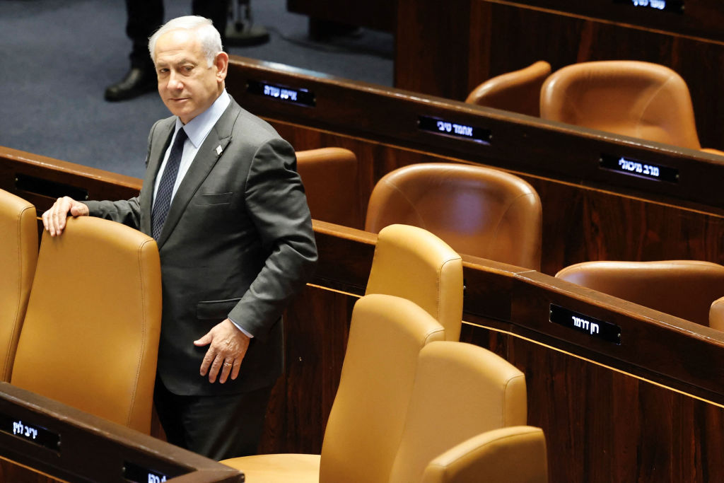 Israeli Prime Minister Benjamin Netanyahu at the Knesset. (Getty)