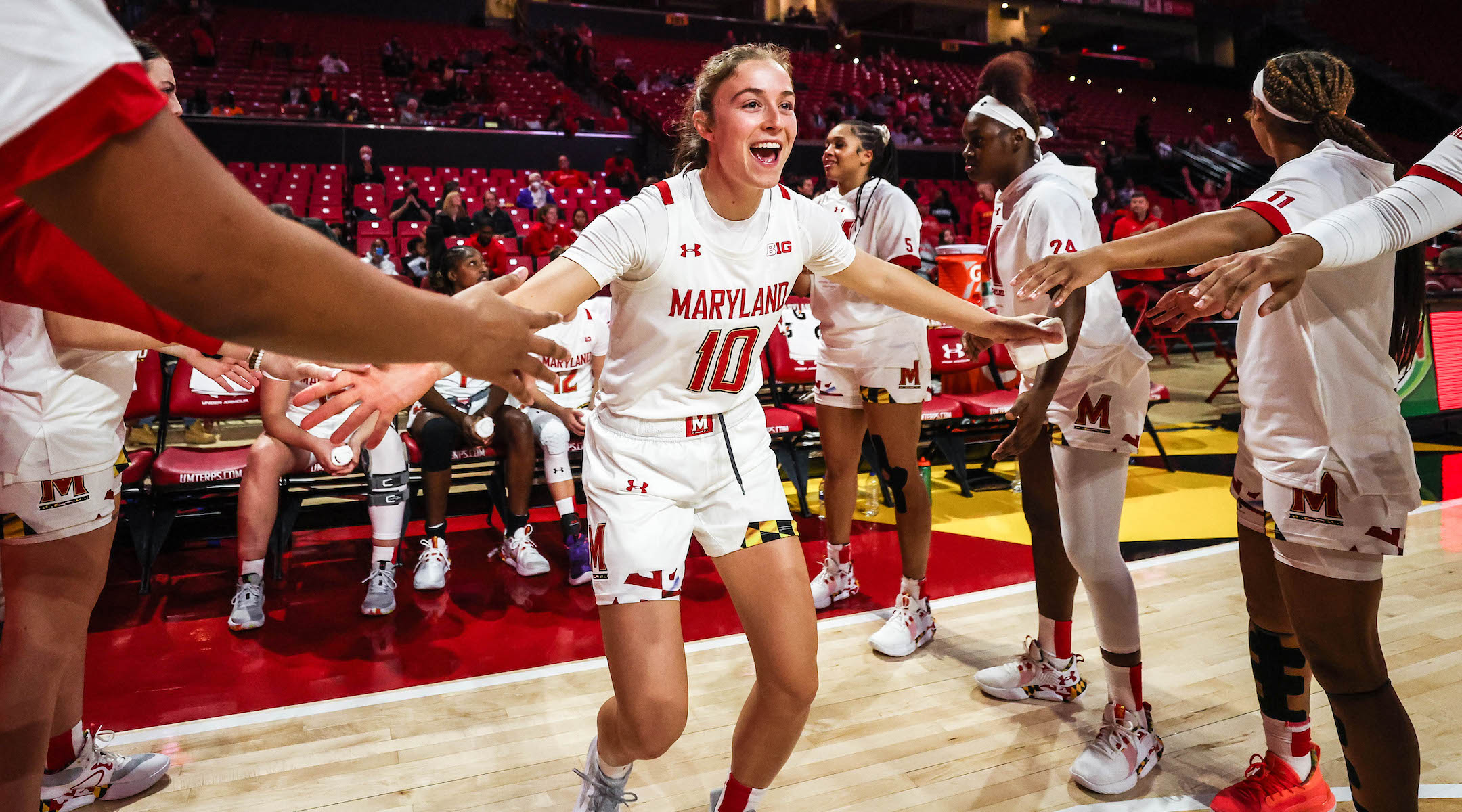 Abby Meyers is a star guard on the University of Maryland women’s basketball team. (Courtesy of Maryland Athletics)