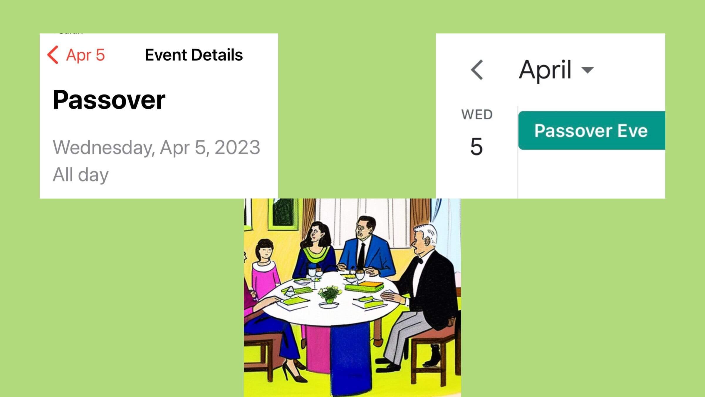 Online calendars are inconsistent in how they display the first night of Passover, which falls on April 5, 2023. 