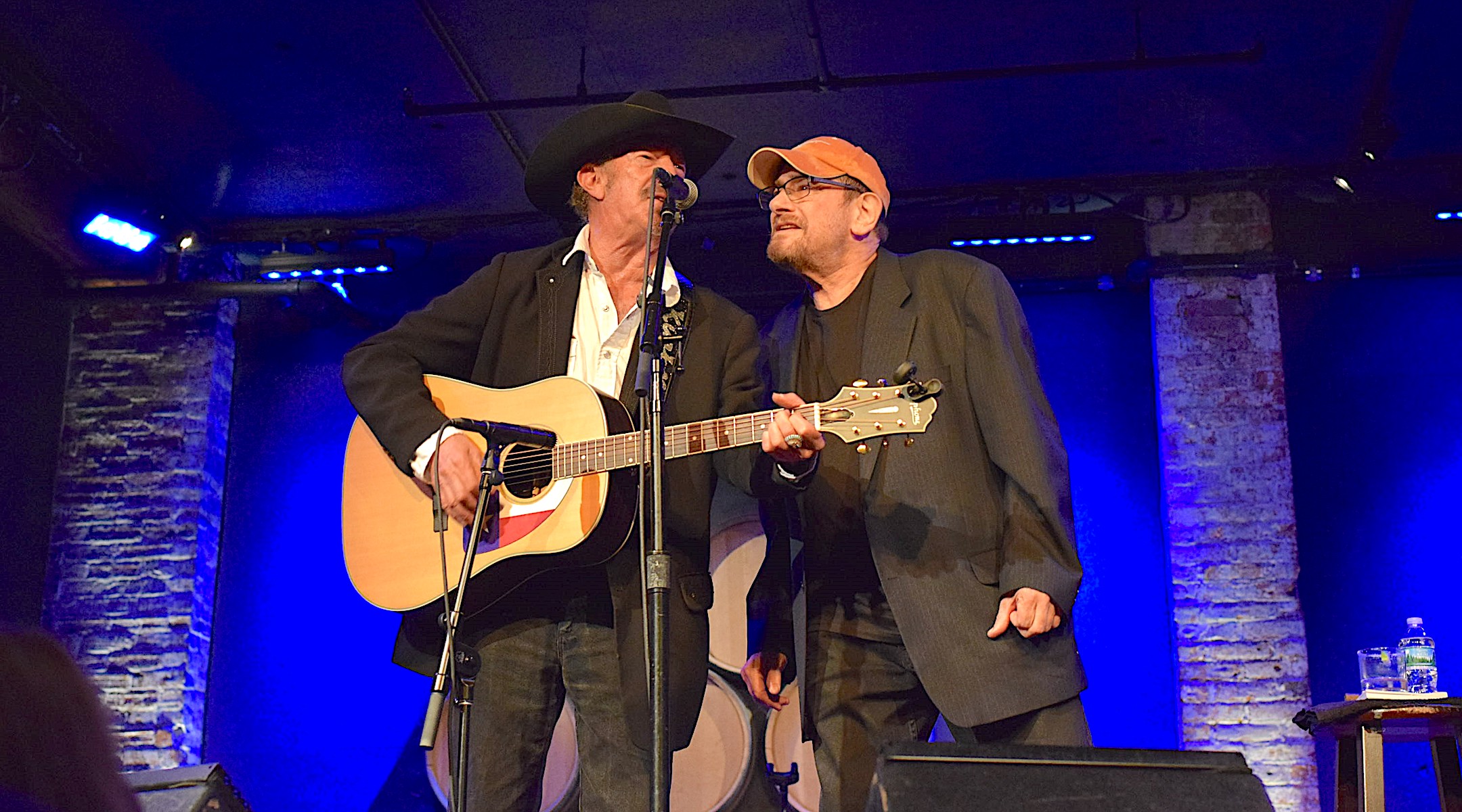 Nathan “Chinga” Chavin, right, and Kinky Friedman perform together in an undated photo. The two were frat brothers at the University of Texas. (Courtesy Brandi Chavin)