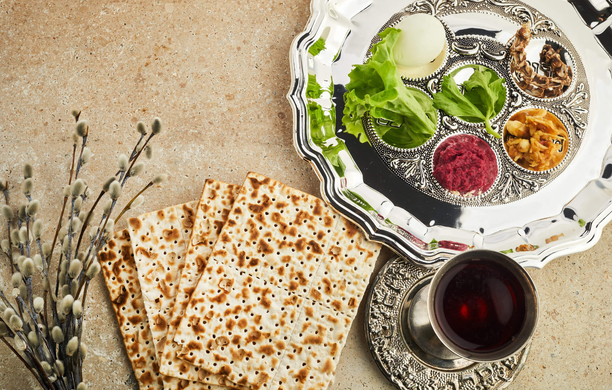 The Seder plate.