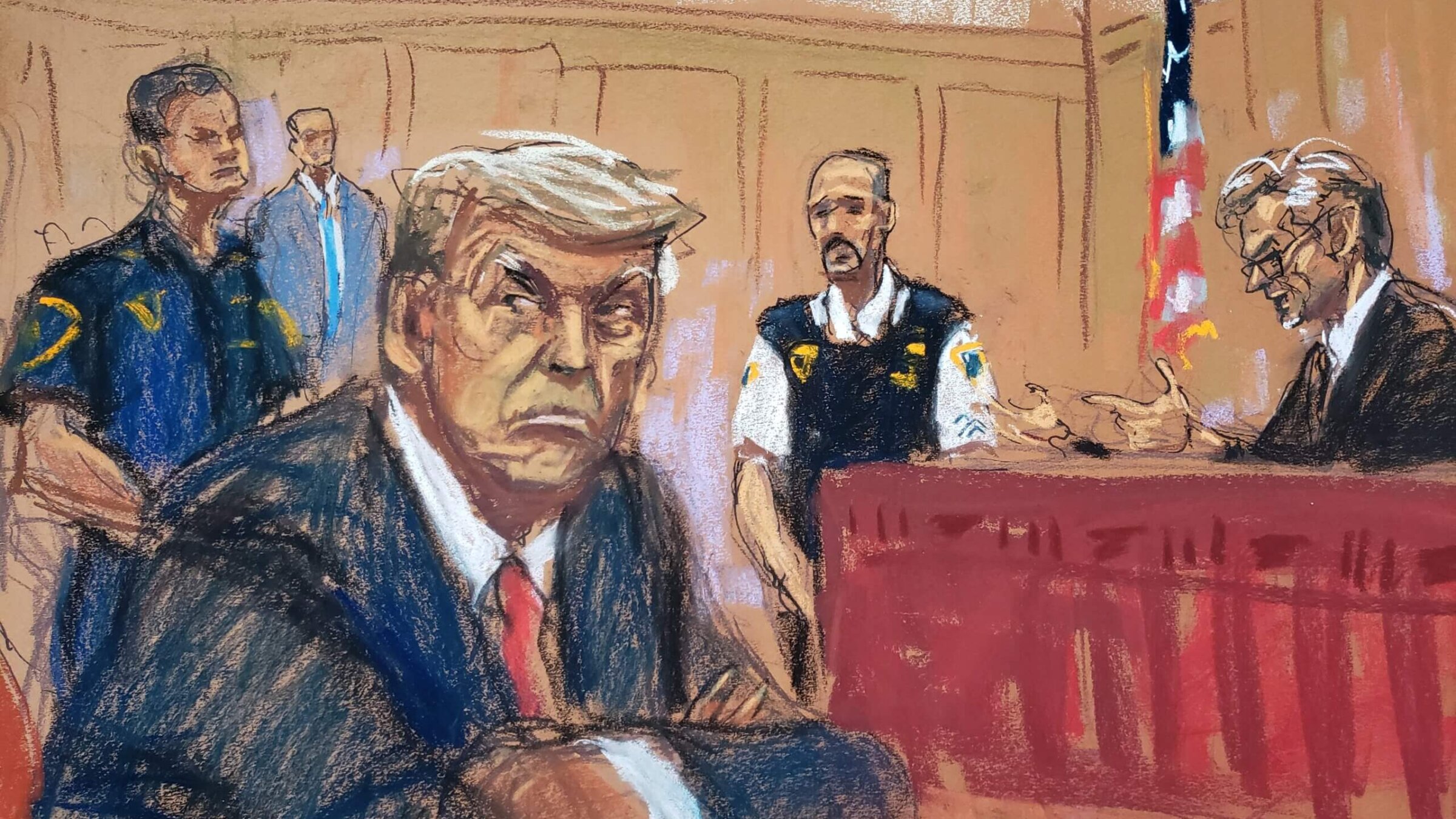 A courtroom artist #39 s Trump sketch is the latest New Yorker cover The