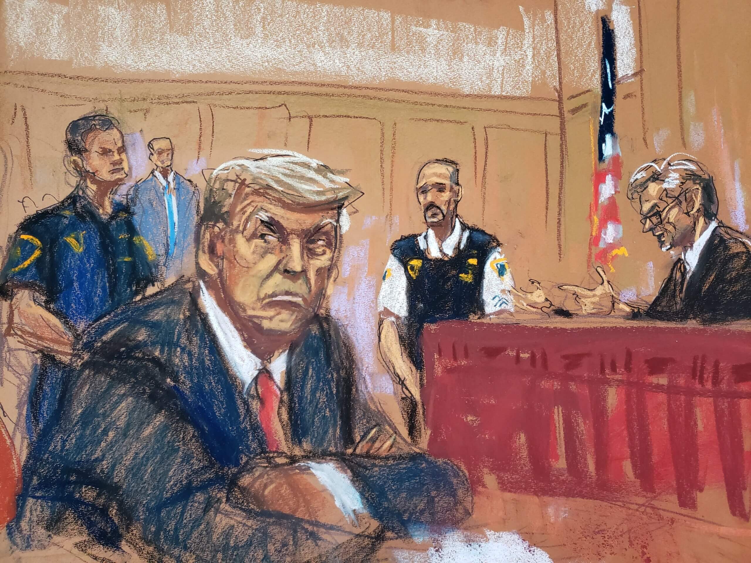A courtroom artist s Trump sketch is the latest New Yorker cover The