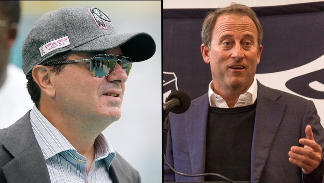 Washington Commanders owner Dan Snyder, left, is reportedly selling his NFL franchise to Josh Harris, right. (Getty/Wikimedia Commons)