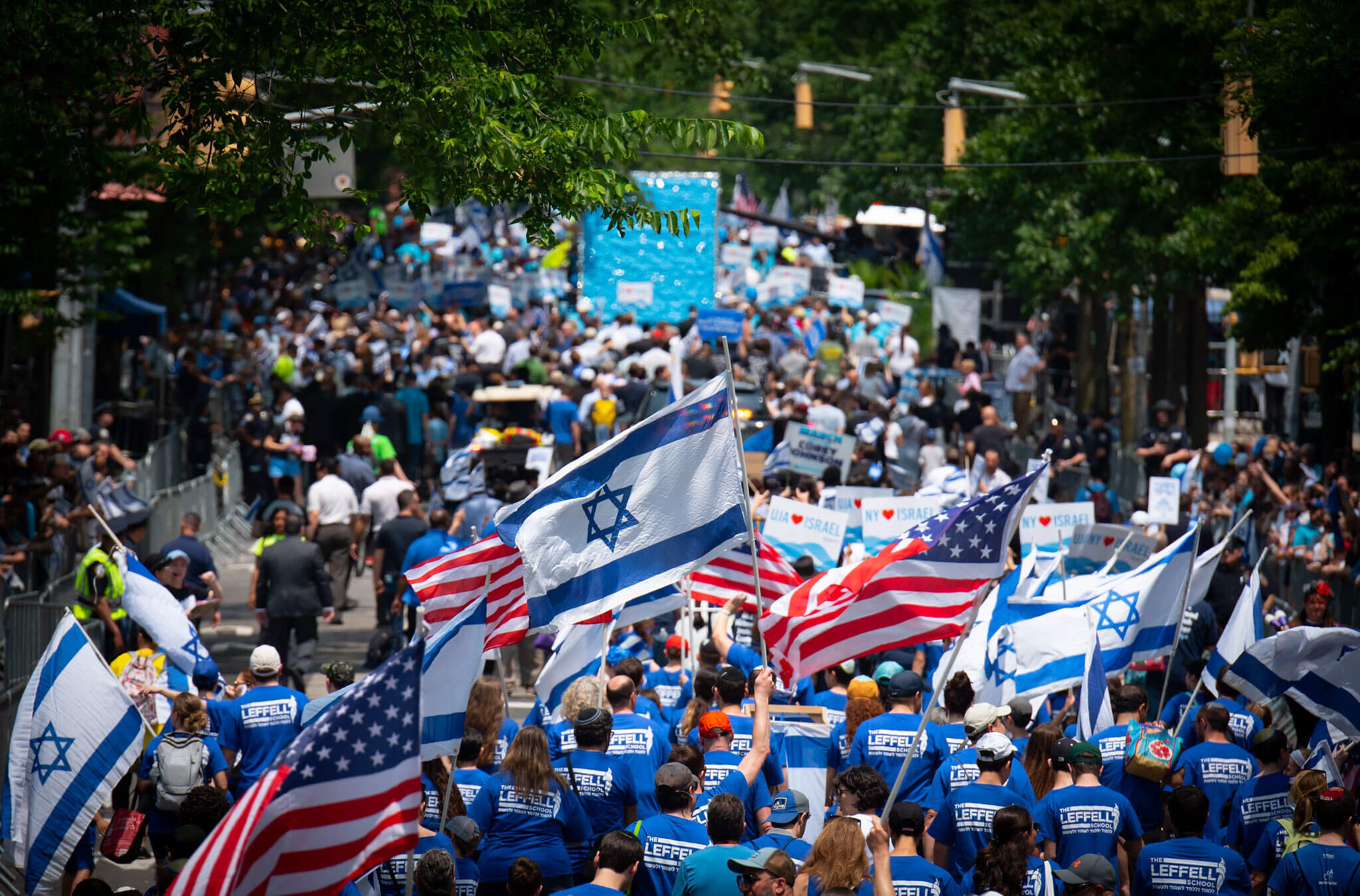 Marchers in the Celebrate Israel Parade on Fifth Avenue on Sunday, June 2, 2019. 