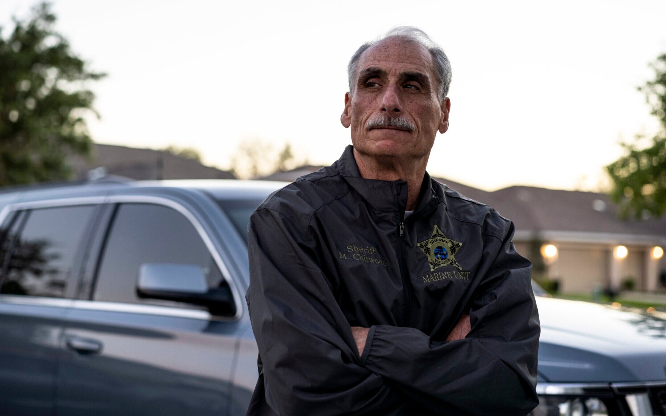 Volusia County Sheriff Mike Chitwood outside his home in Port Orange, Florida, March 16 2023. (Thomas Simonetti for The Washington Post via Getty Images)