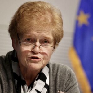 Ambassador Deborah Lipstadt at an antisemitism summit in January in Germany.