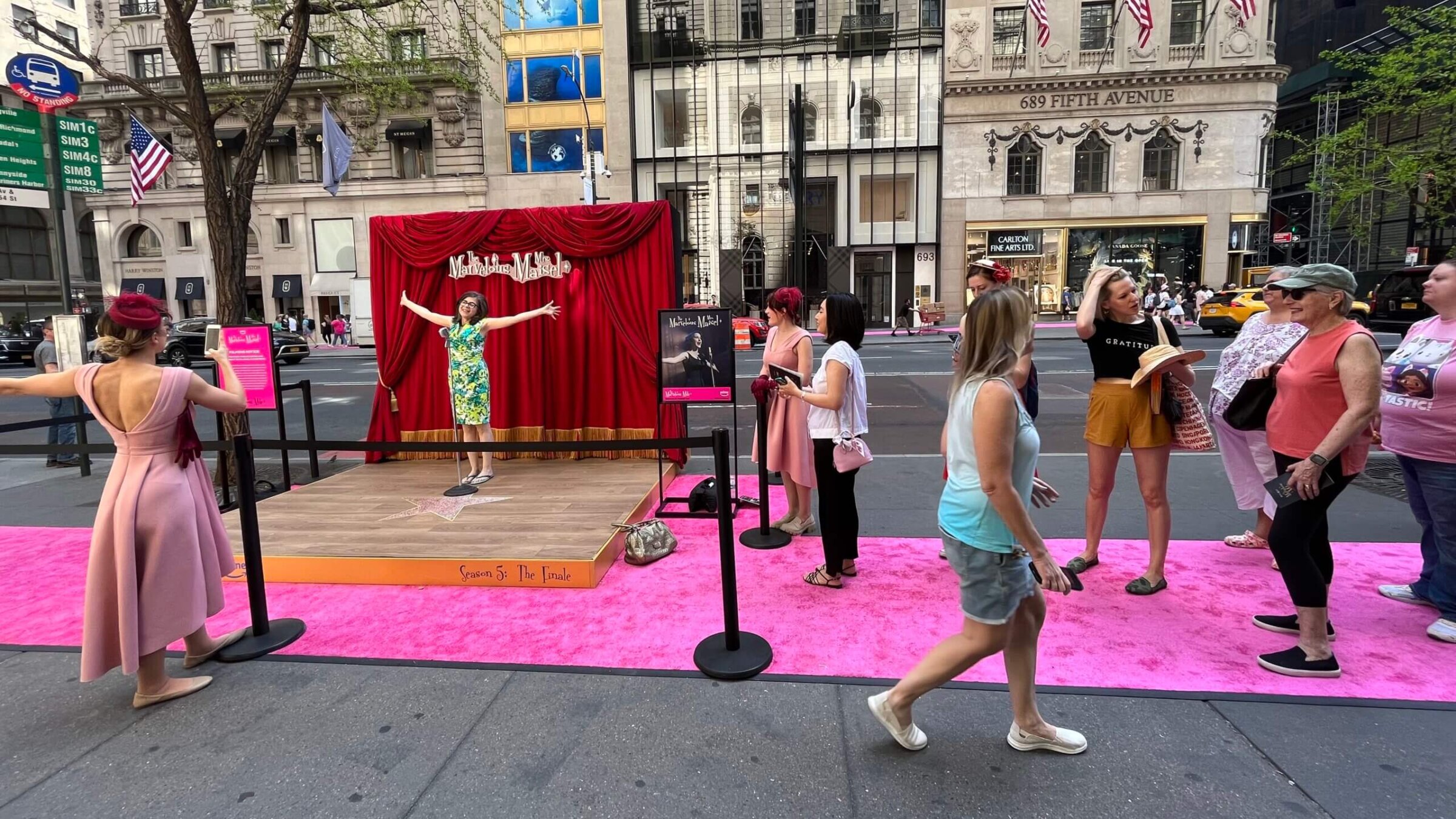 'The Marvelous Mrs. Maisel' rolled out the pink carpet on Fifth Avenue to celebrate its final season. 