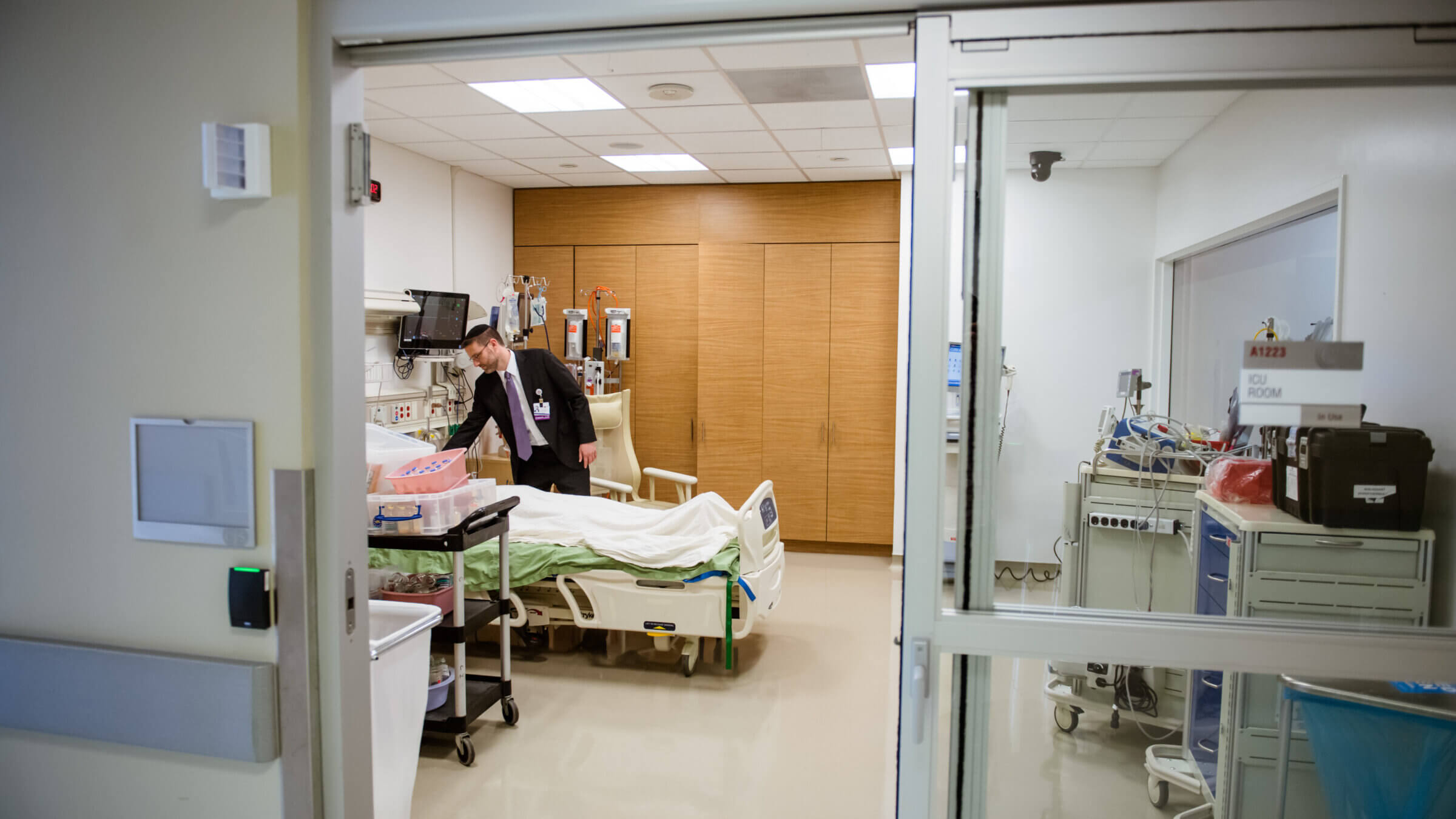 Rabbi Jason Weiner at Cedars-Sinai Medical Center in Los Angeles. 