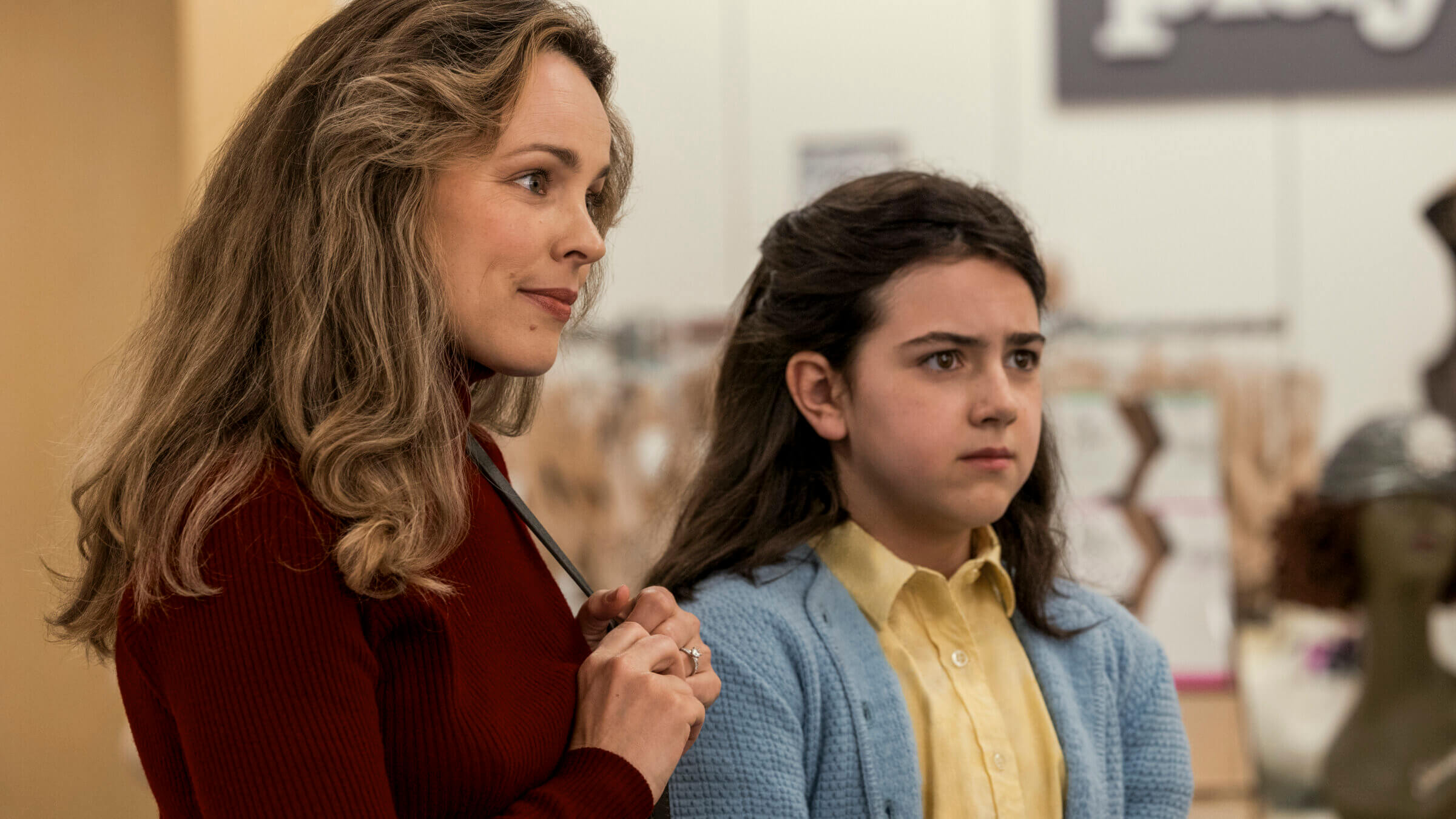 Barbara (Rachel McAdams) and Margaret (Abby Ryder Fortson), the mother and daughter at the heart of 'Are You There, God? It's Me, Margaret' feeling awkward in the lingerie department. 