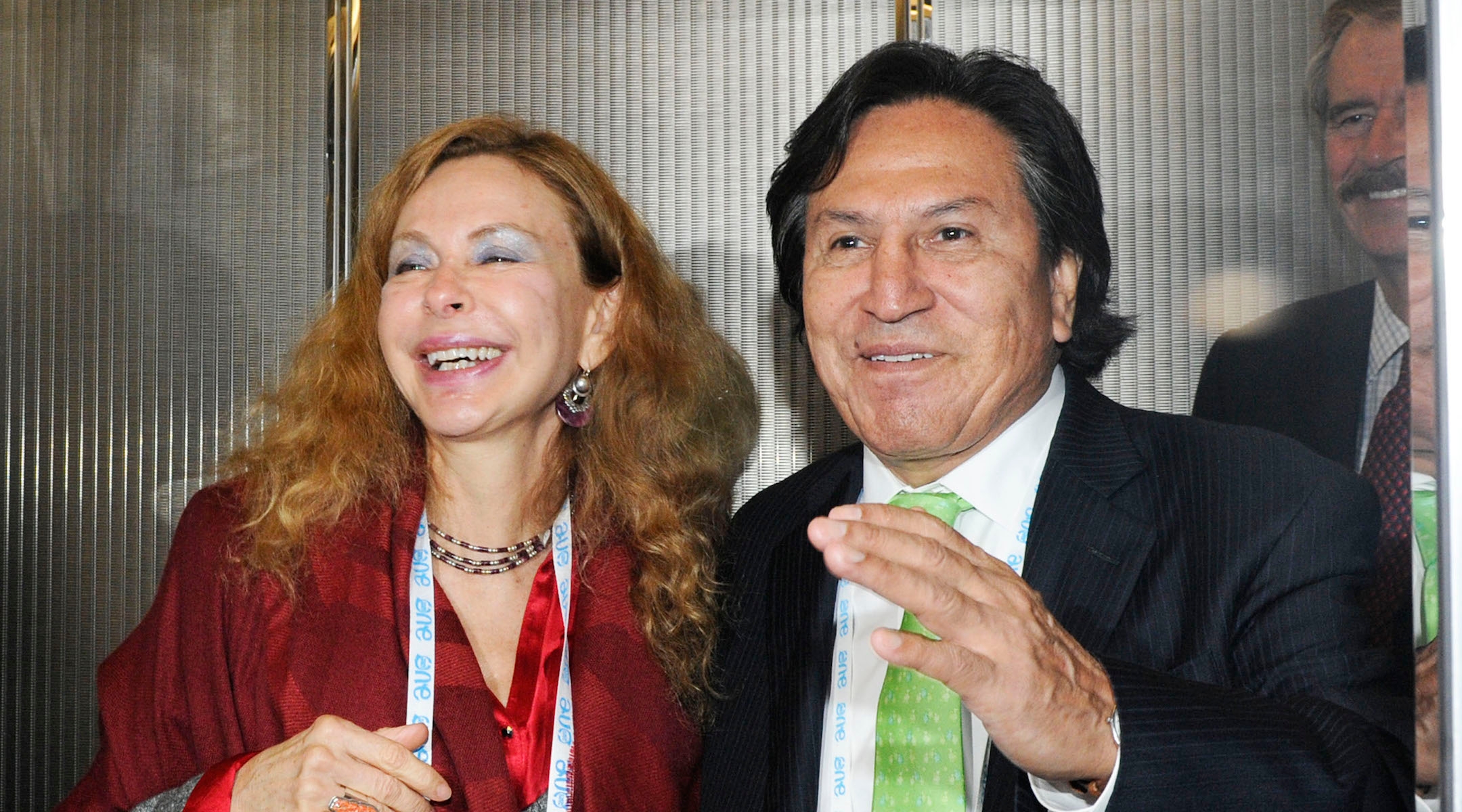 Eliane Karp, left, with her husband, former Peruvian President Alejandro Toledo, at a convention in Dublin, Ireland, Oct. 16, 2014. (Clodagh Kilcoyne/Getty Images)