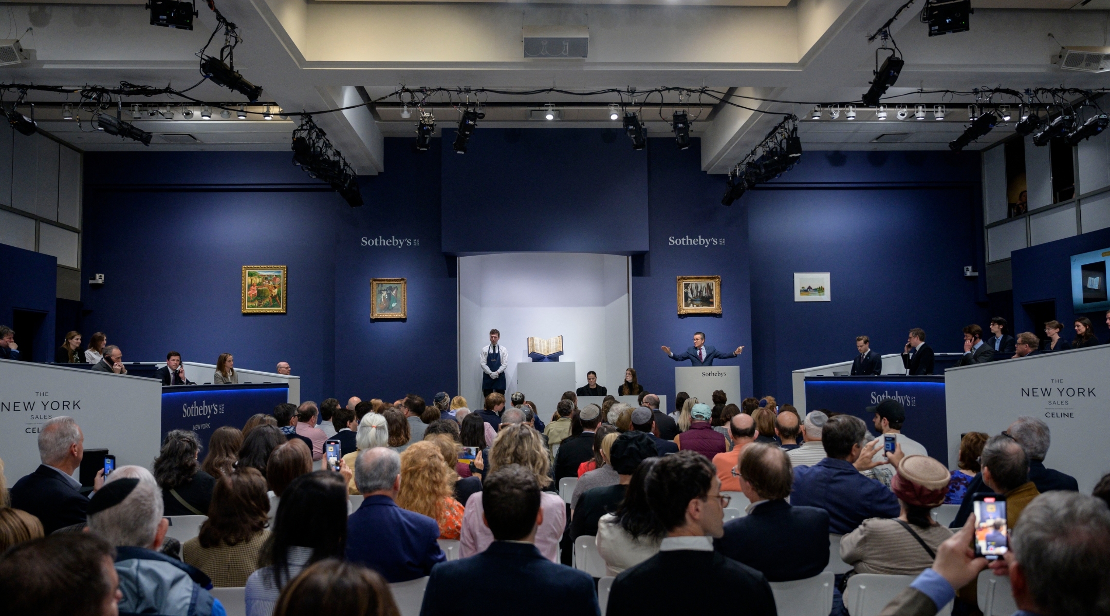 Sotheby’s auctioneer Benjamin Doller takes bids for the Codex Sassoon (Angela Weiss/AFP/Getty)