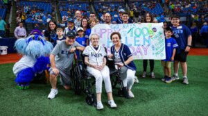 Helen Kahan and her family at the Tampa Bay Rays game, May 5, 2023. (Courtesy Tampa Bay Rays)