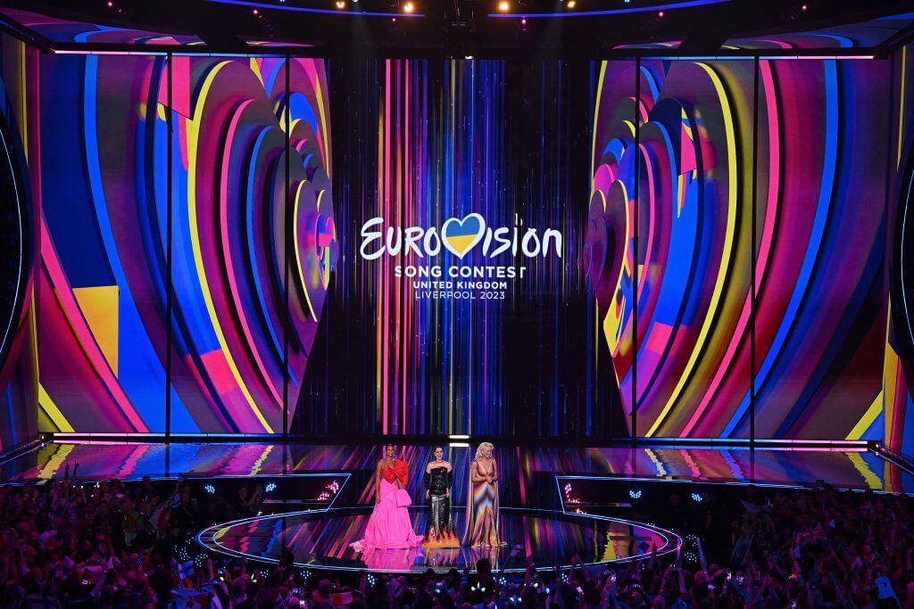 The stage at the 2023 Eurovision semi-finals.