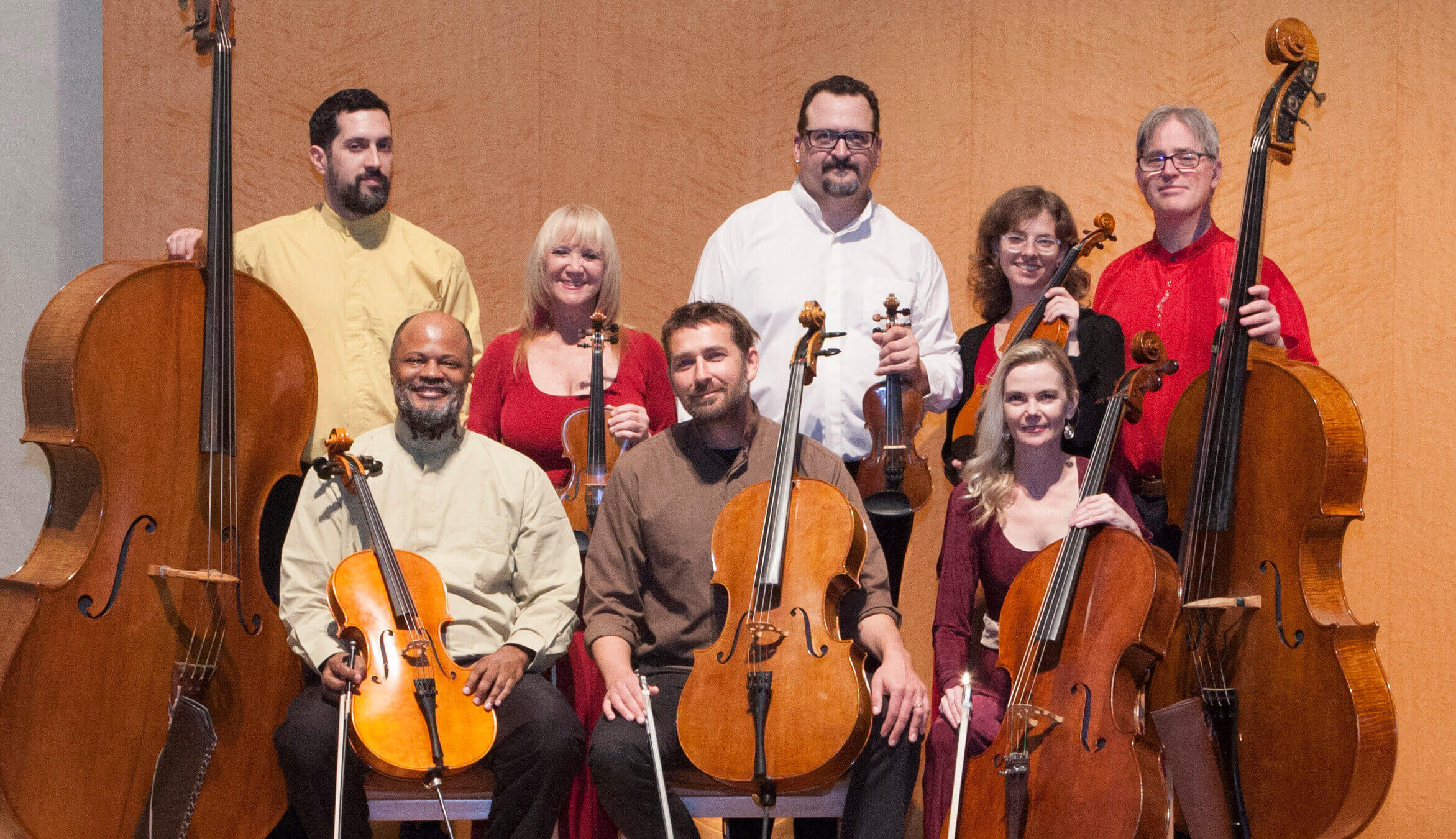 Selected members of the Hutchins Consort from left to right: Ruslan Biryukov, A.J. Fanning, Bethany Grace, Pete Jacobson, Steve Huber, Batya MacAdam-Somer, Sarah O'Brien and Joe McNalley. MacAdam-Somer and O'Brien did not play at "Yidl mit akht fidlen." Not pictured: Linda Piatt and Tim McNalley played at the concert.