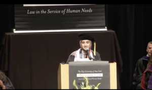 CUNY Law School graduate Fatima Mohammed's speech was condemned by CUNY Chancellor Felix Matos Rodríguez and the university system's board of trustees on Tuesday. 