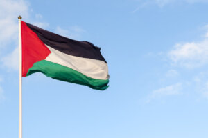 A Palestinian flag in the West Bank. (iStock)