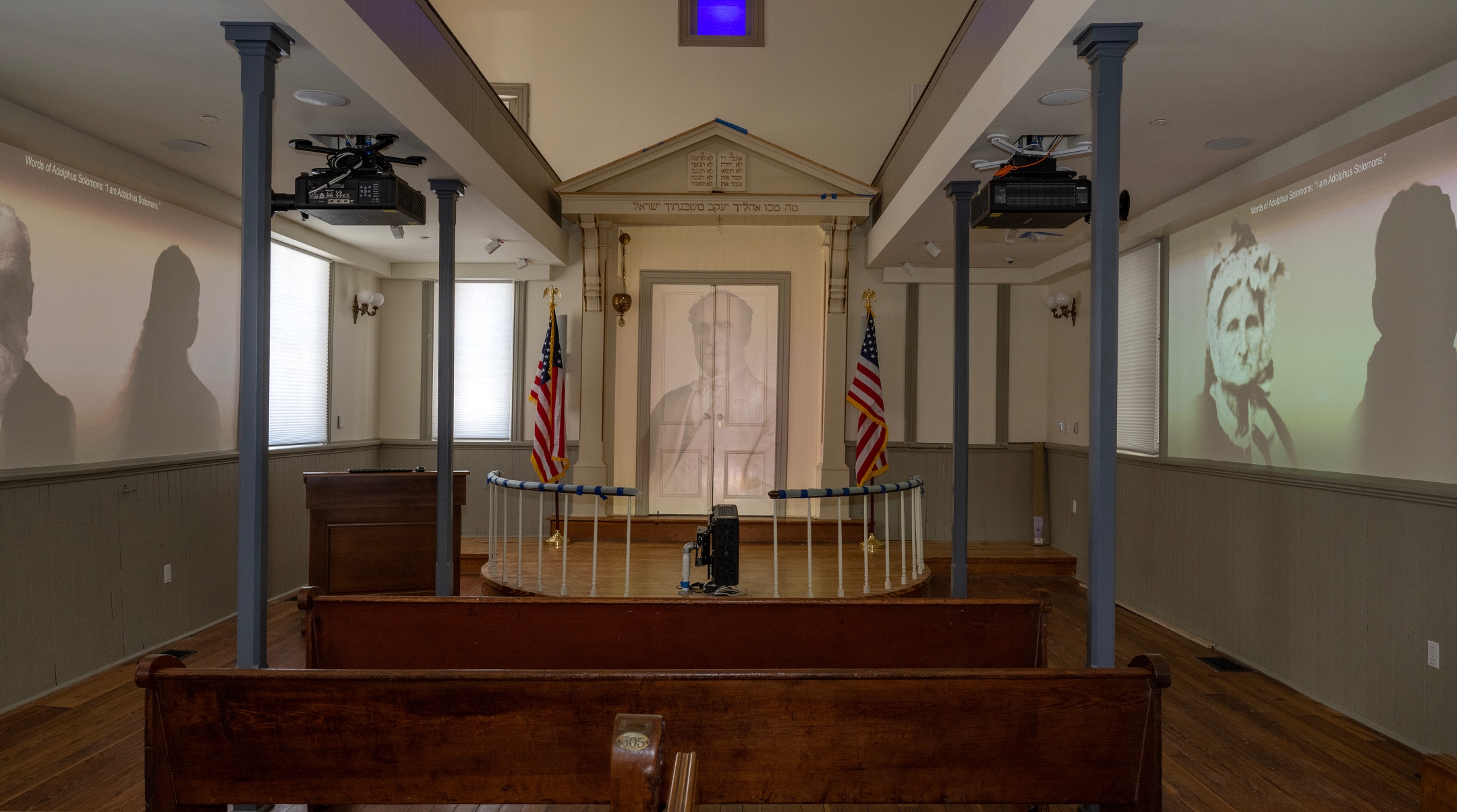 The interior of an 1876 synagogue that is the core of the new Capital Jewish Museum in Washington D.C., June 1, 2023. (Ron Sachs/Consolidated News Photos)
