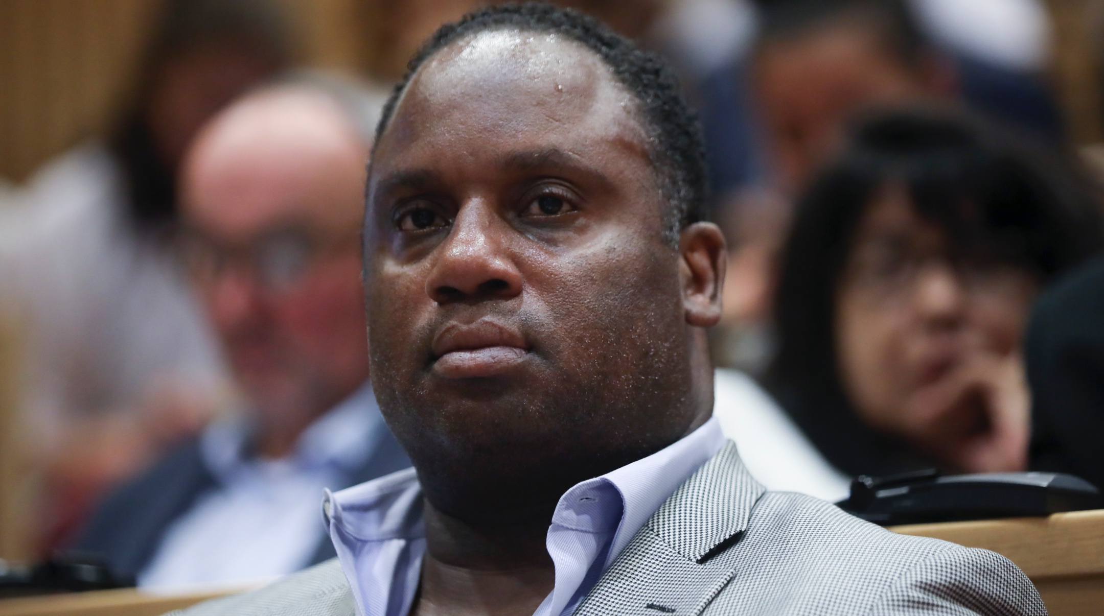 Jesse Jackson’s son, Jonathan Jackson, attends an International Conference ‘Is #Auschwitz only Sleeping?’ during the celebration of European Roma Holocaust Memorial Day in Krakow, Poland, July 5, 2019. (Beata Zawrzel/NurPhoto)