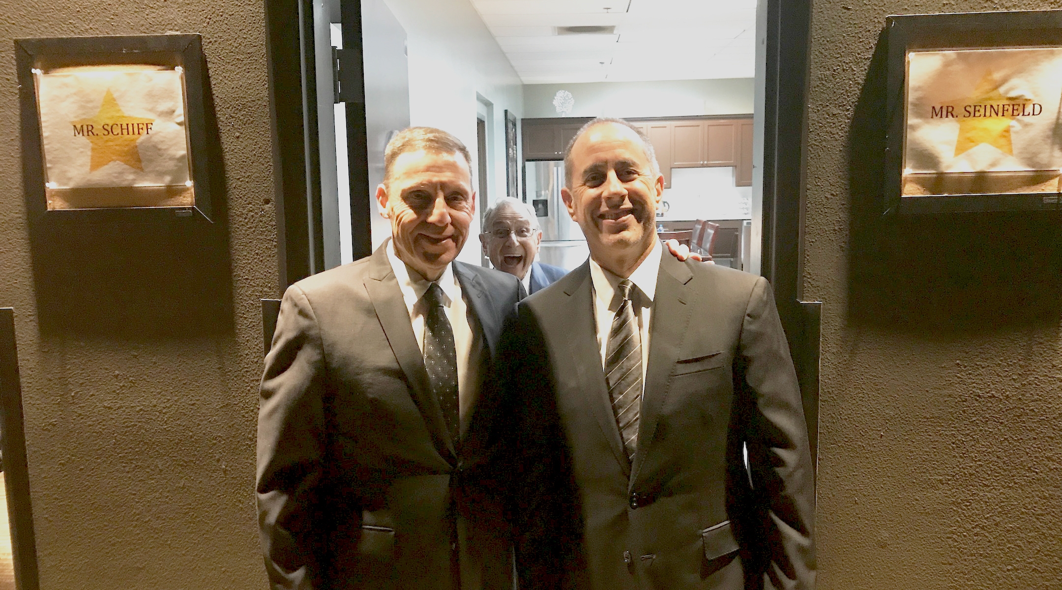 Mark Schiff, left, has opened for Jerry Seinfeld for decades. (Courtesy of Schiff)