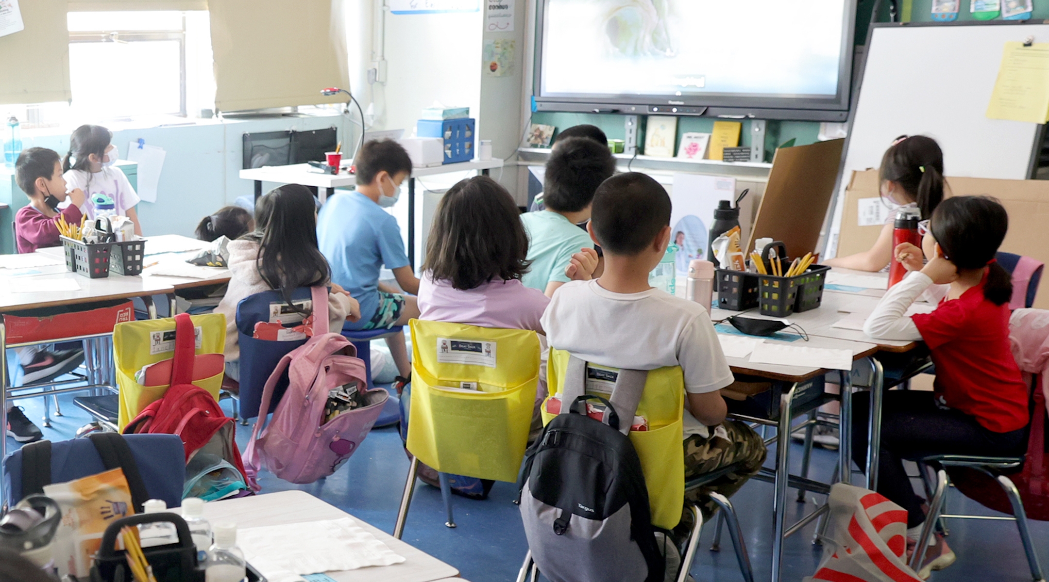 Students in class at New York City’s P.S. 124, the Yung Wing School, on June 24, 2022. (Michael Loccisano/Getty Images)