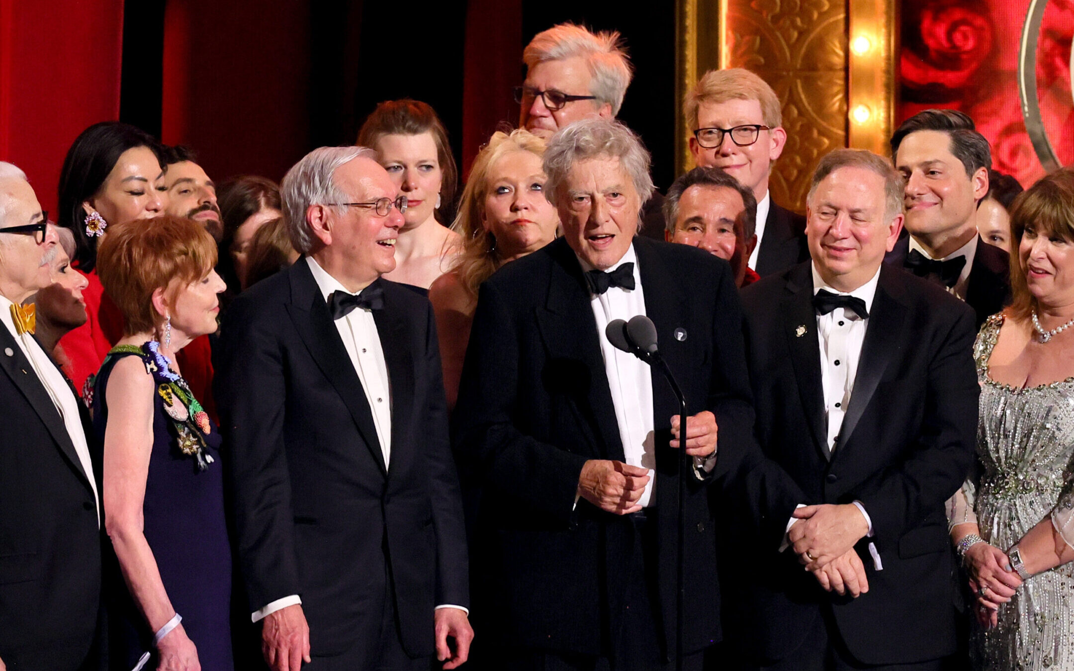 Tom Stoppard accepts the award for best new Pplay for “Leopoldstadt” onstage during The 76th Annual Tony Awards at United Palace Theater in New York City, June 11, 2023. (Theo Wargo/Getty Images for Tony Awards Productions)