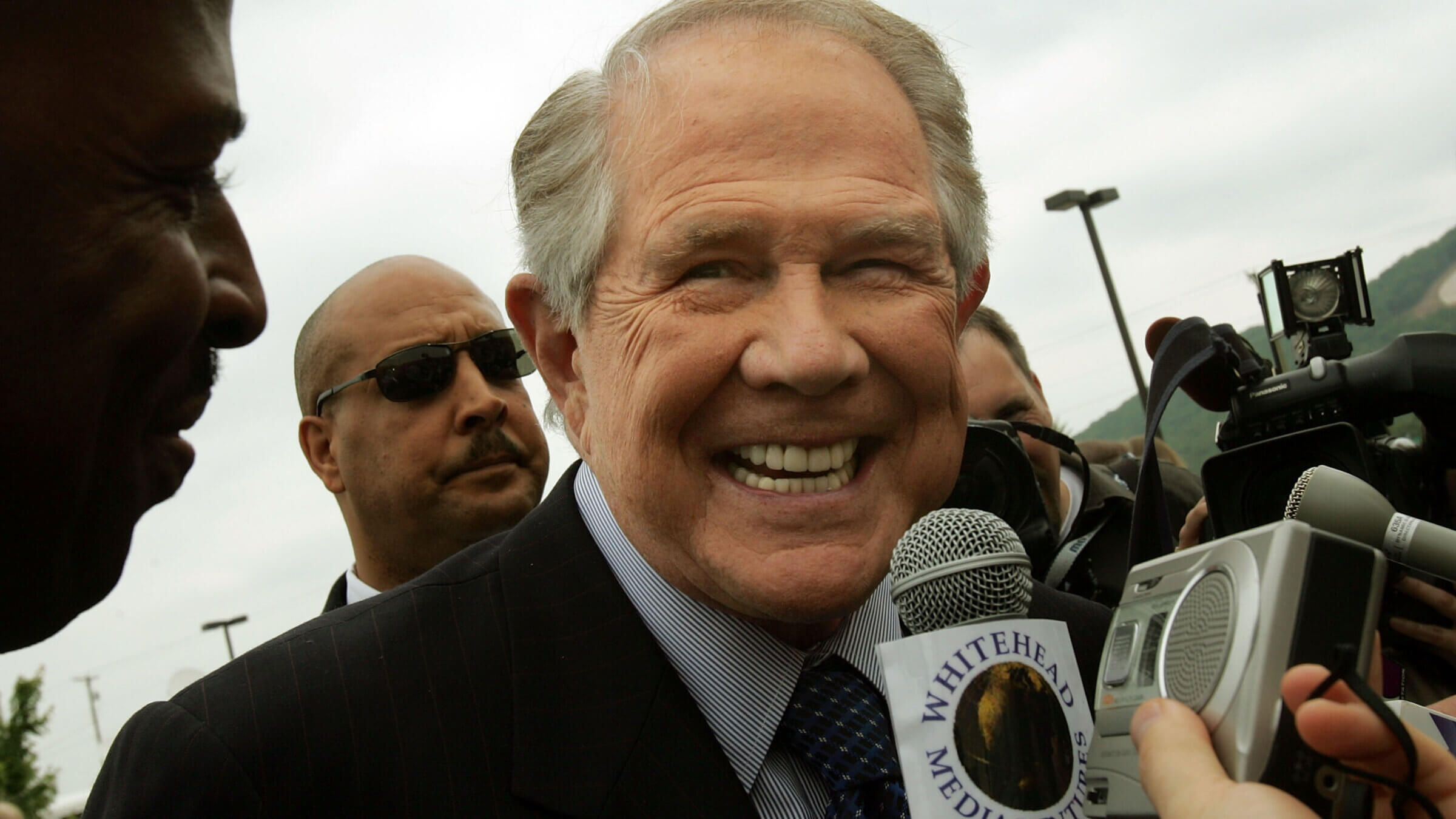 Pat Robertson at Jerry Falwell's funeral, 2007