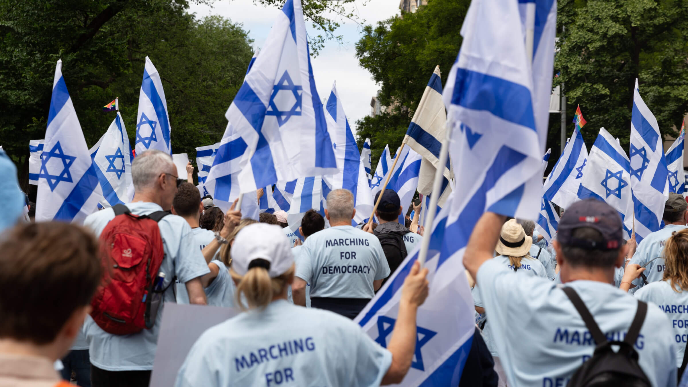 Marchers at the Celebrate Israel parade on June 4, 2023. 