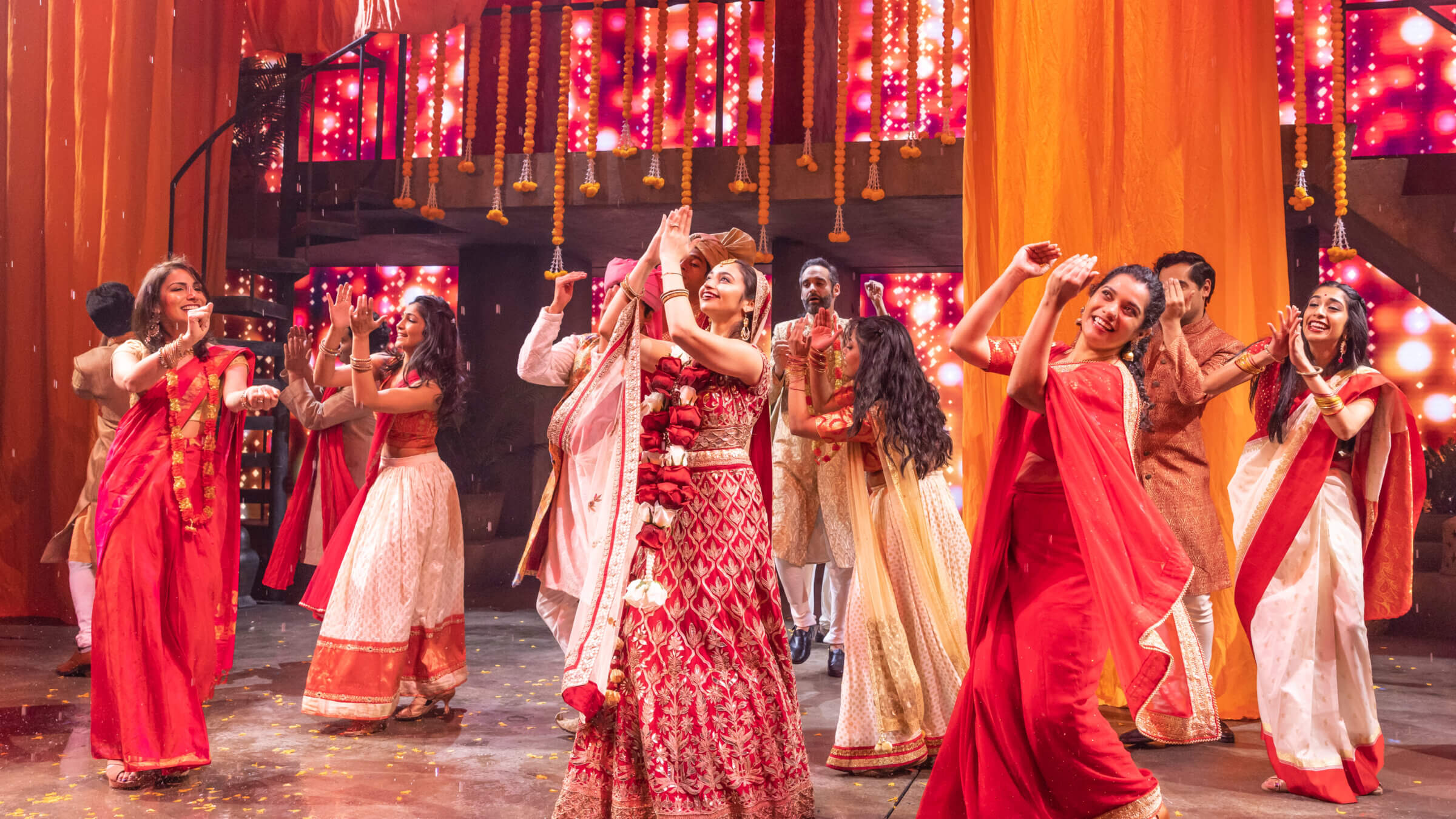 A scene from the musical <i>Monsoon Wedding</i>, which runs through June 25 at St. Ann's Warehouse in Brooklyn, N.Y.