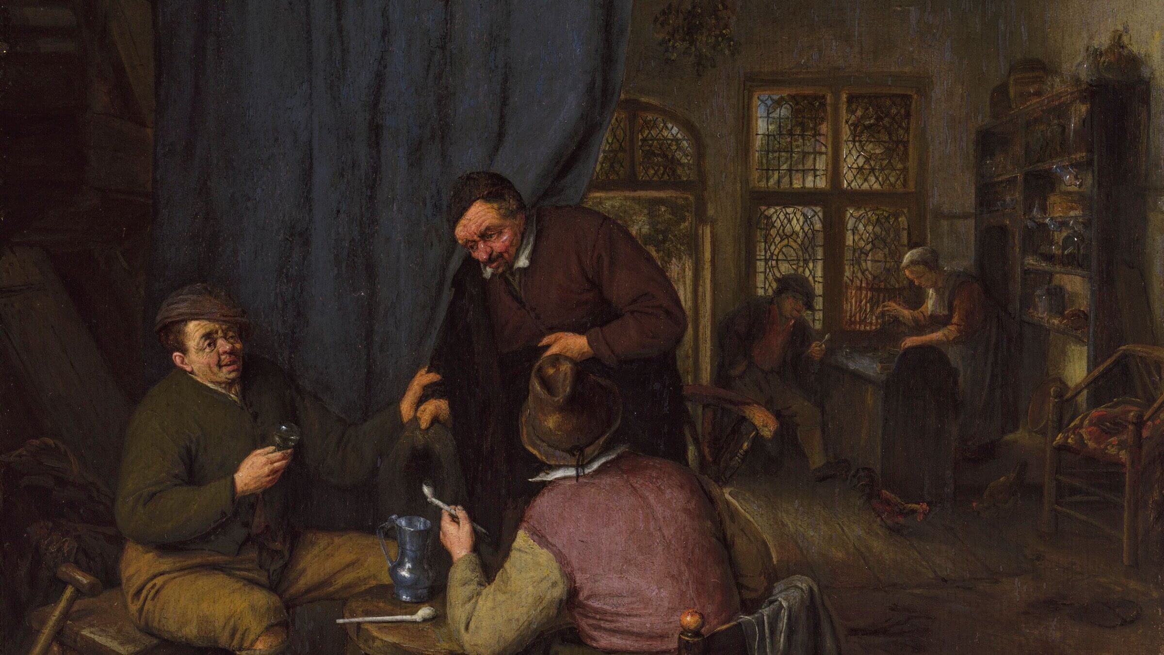 The painting <i>Customers Conversing in a Tavern</i> by Dutch artist Adriaen von Ostade will soon be displayed at Boston's Museum of Fine Arts. The museum determined the painting was forcibly taken by the Nazis from a Jewish art dealer in Paris. 