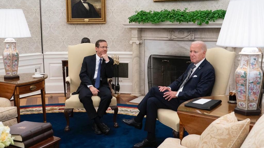 Israeli President Isaac Herzog meets with President Joe Biden at the White House, July 18, 2023. (Haim Zach, Israel Government Press Office)