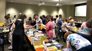 Book lovers showed up en masse at the Jewish Book Council's offices in Manhattan, July 19, 2023.