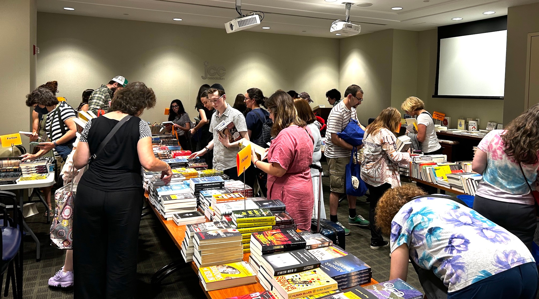 Book lovers showed up en masse at the Jewish Book Council's offices in Manhattan, July 19, 2023.