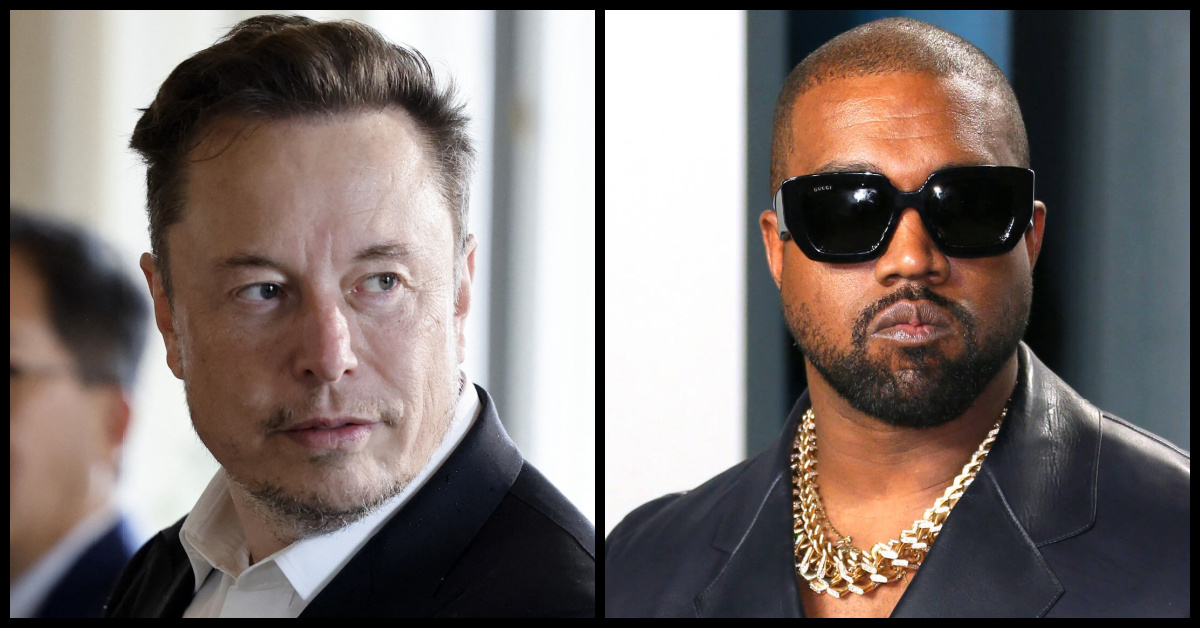 Elon Musk. left, and Kanye West. (Getty)