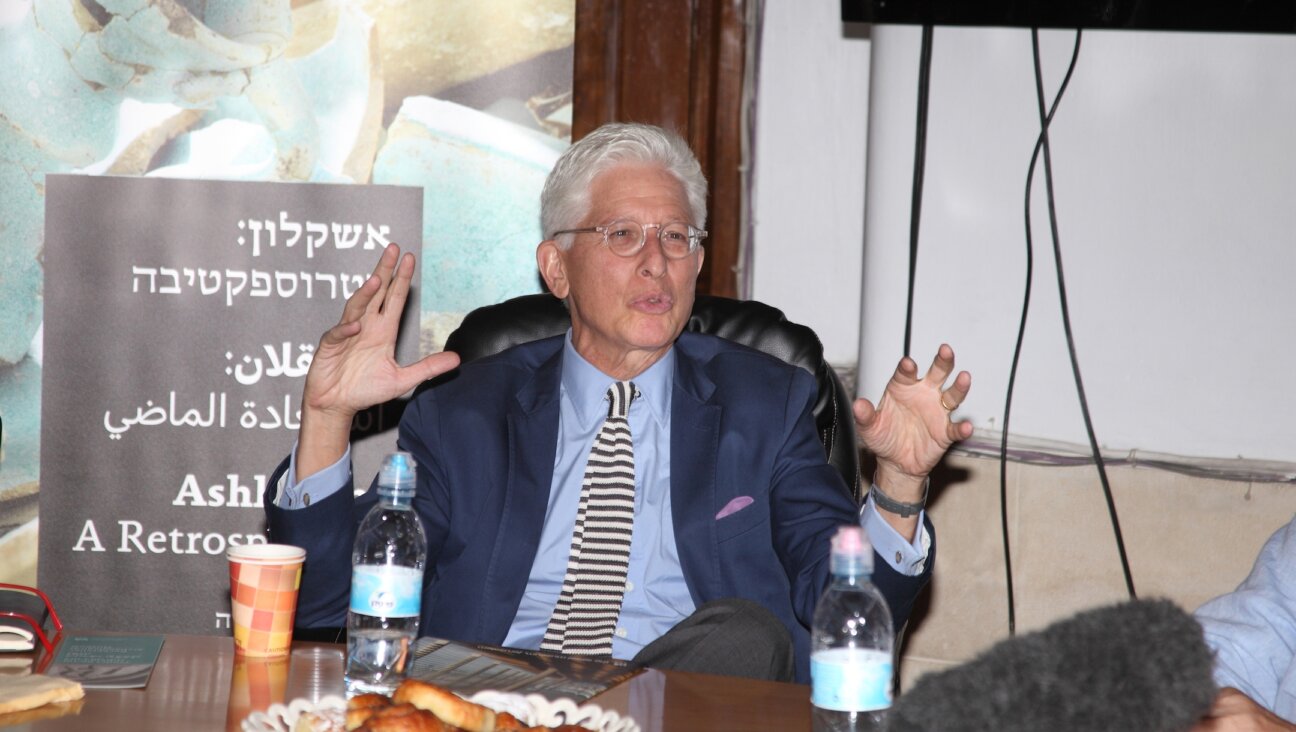 Then the director of the Israel Museum, James Snyder appears at the Rockefeller Museum during a press conference about thirty years of archaeological excavations in Ashkelon which culminated in the discovery of the first Philistine cemetery ever found in Jerusalem, Israel, July 10, 2016. (Dan Porges/Getty Images)