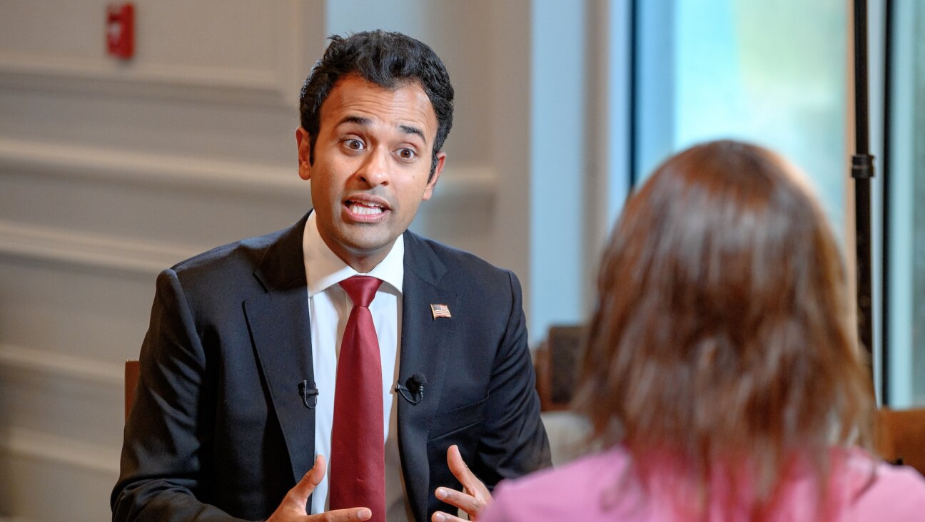 Vivek Ramaswamy is interviewed at the 10X Ladies Empowerment Seminar at the JW Marriott Miami Turnberry Resort & Spa in Aventura, Fla., Aug. 4, 2023. (Ivan Apfel/Getty Images)